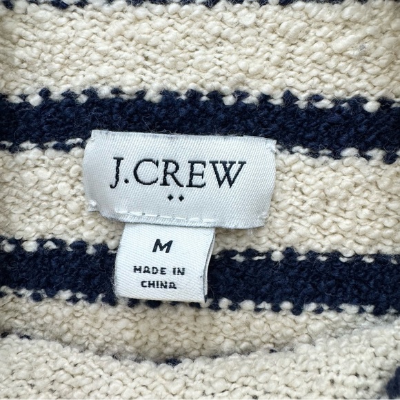 J. Crew Factory Cozy Rollneck Pullover Beach Sweater Striped Sz Medium blue - Picture 8 of 9